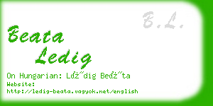 beata ledig business card